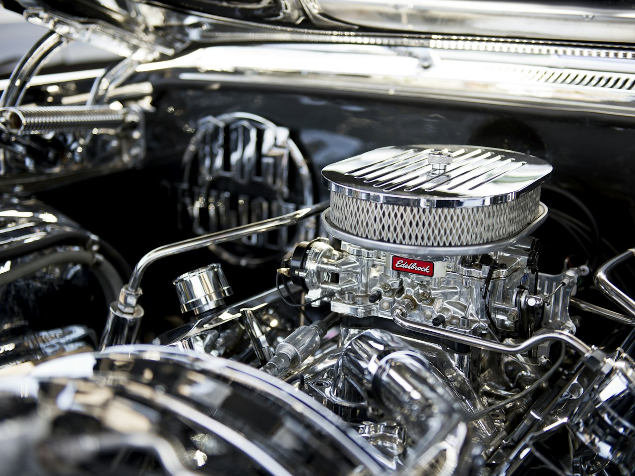 Detailed mechanical components of an automotive engine