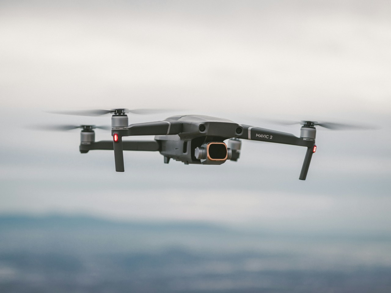 Quadcopter airframe, propellers and camera payload